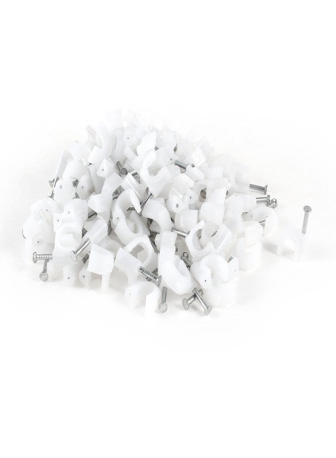 CONTACT Hardware Circle Cable Clips with Metal Nails - Pack of 200 pcs (White, 20MM) - Image 3